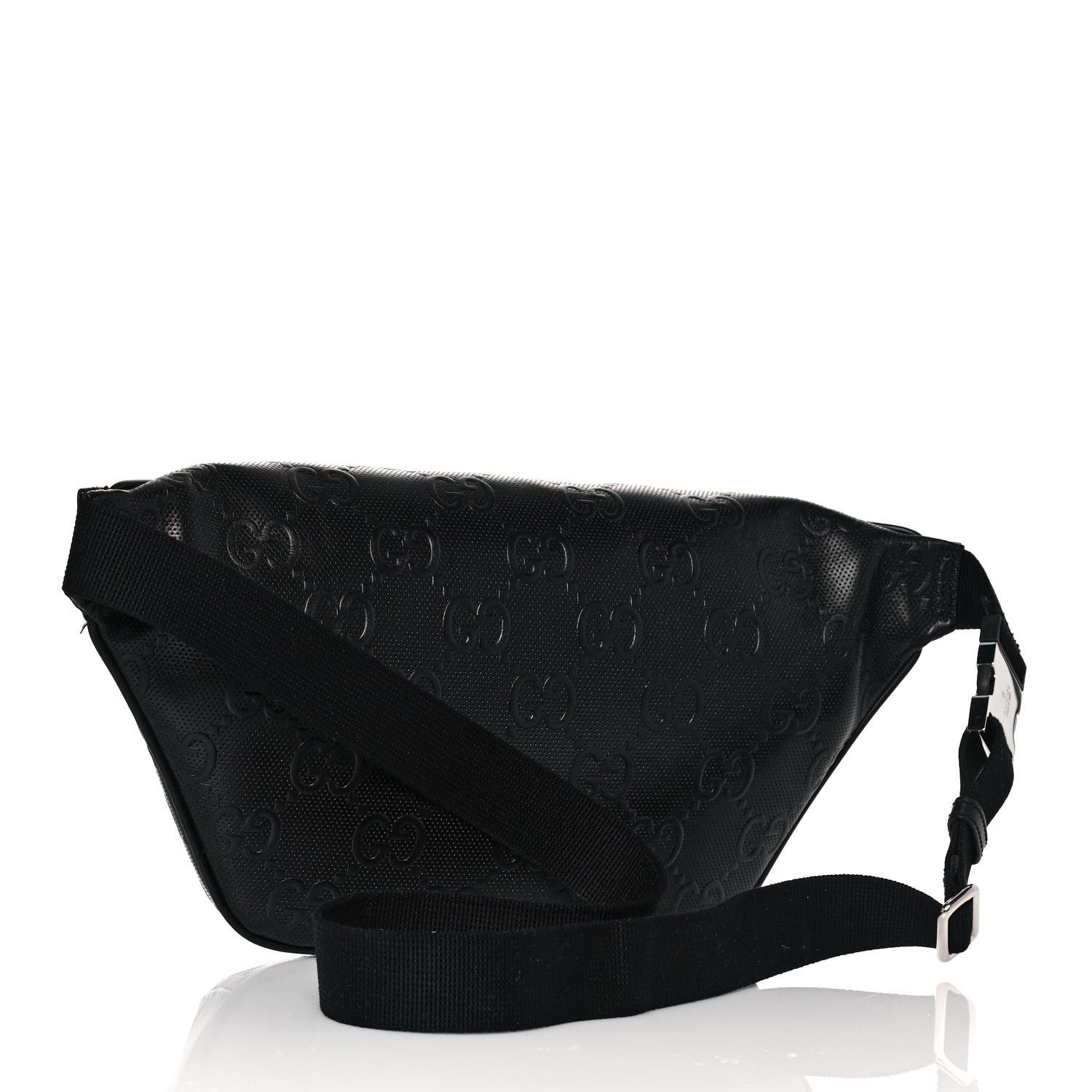 Gucci Calfskin GG Tennis Embossed Pocket Belt Bag Black 3 of 13