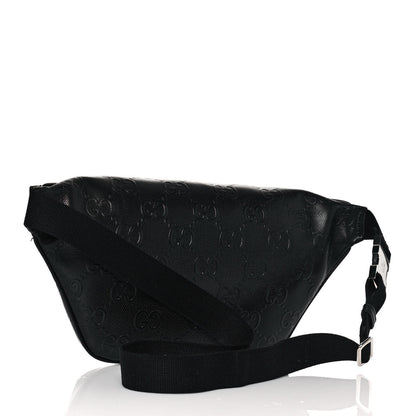 Gucci Calfskin GG Tennis Embossed Pocket Belt Bag Black 3 of 13