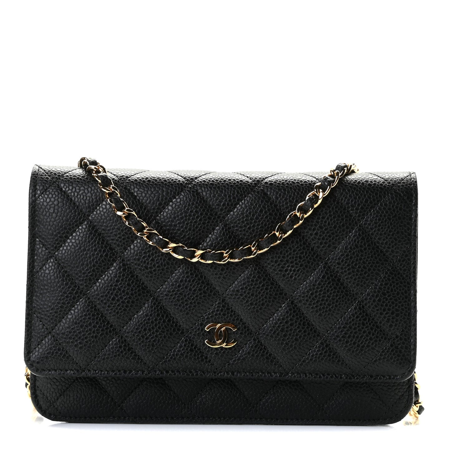 Caviar Quilted Wallet On Chain WOC Black