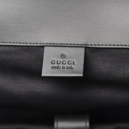 Gucci Soft GG Supreme Monogram Appia Calfskin Web Double Buckle Backpack Black 5 of 9