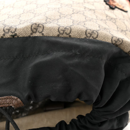 Gucci Soft GG Supreme Monogram Courrier Web Double Buckle Backpack Beige New Acero 12 of 14