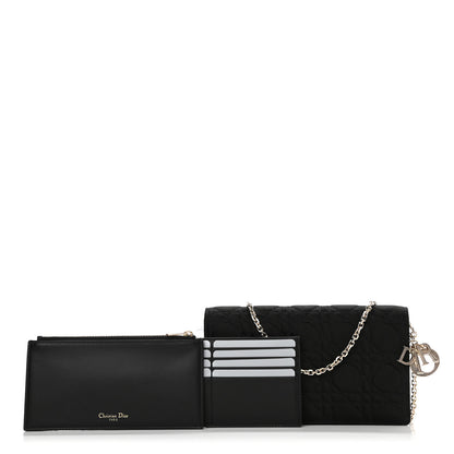 Christian Dior Satin Cannage Lady Dior Convertible Clutch Black 1 of 8