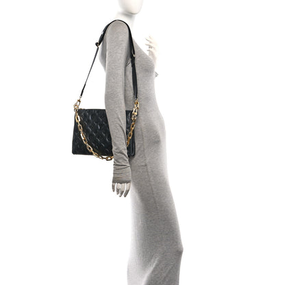 Louis Vuitton Lambskin Embossed Monogram Coussin PM Black 2 of 11