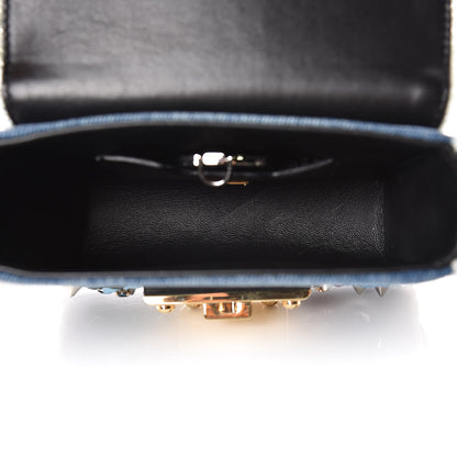 Dolce & Gabbana Crystal Embellished Denim Mini Lucia Satchel Blue 5 of 16