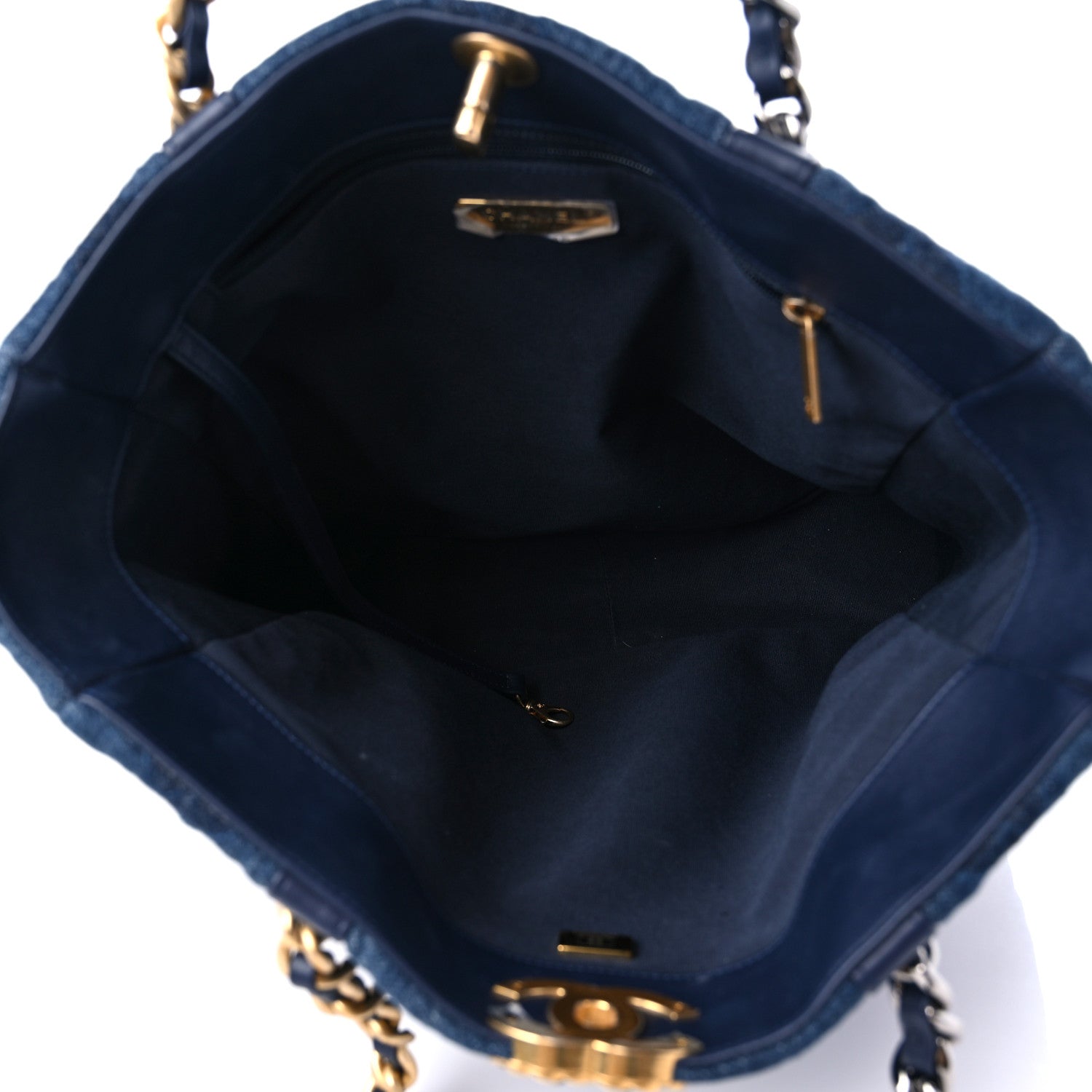 Chanel Denim Quilted Chanel 19 North South Shopping Bag Blue 5 of 11
