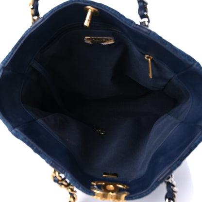 Chanel Denim Quilted Chanel 19 North South Shopping Bag Blue 5 of 11