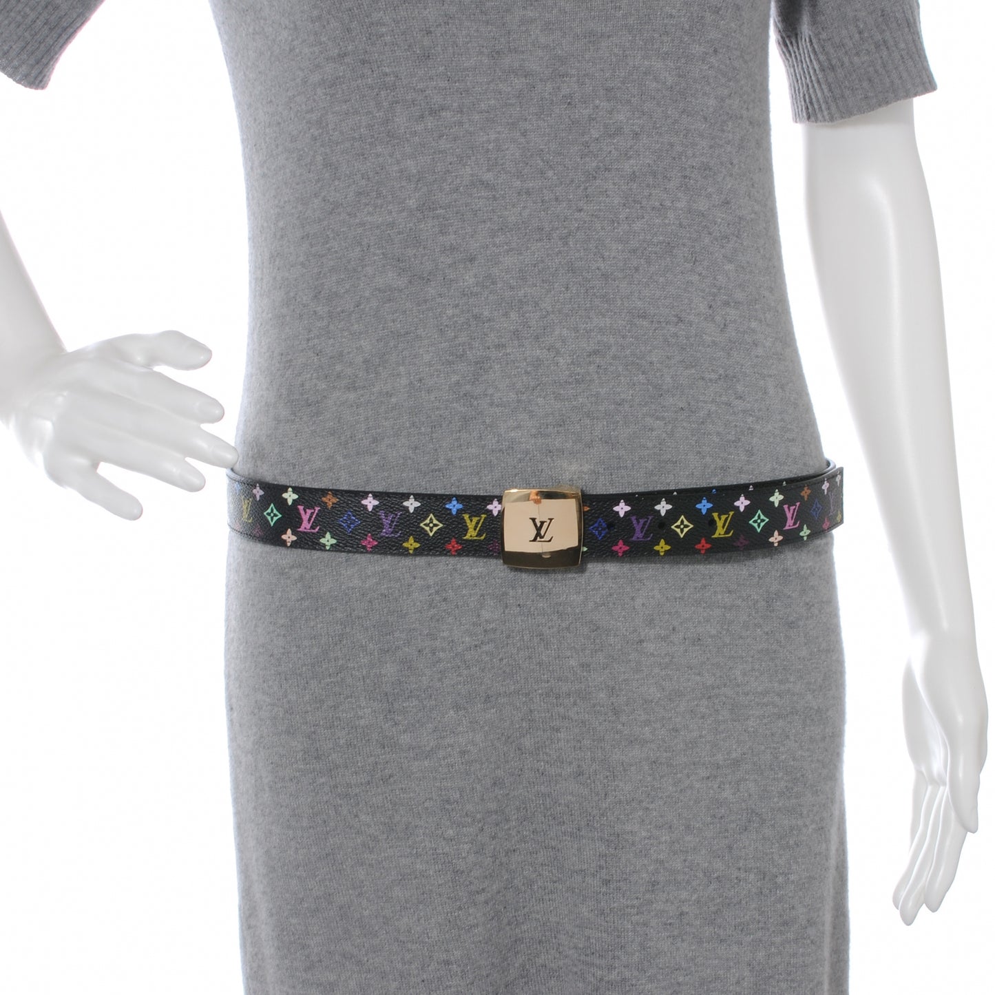 Monogram Multicolor LV Cut Reversible Belt 90 36 Black