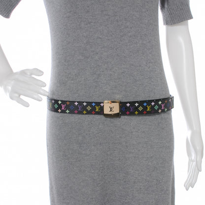 Louis Vuitton Monogram Multicolor LV Cut Reversible Belt 90 36 Black 2 of 5