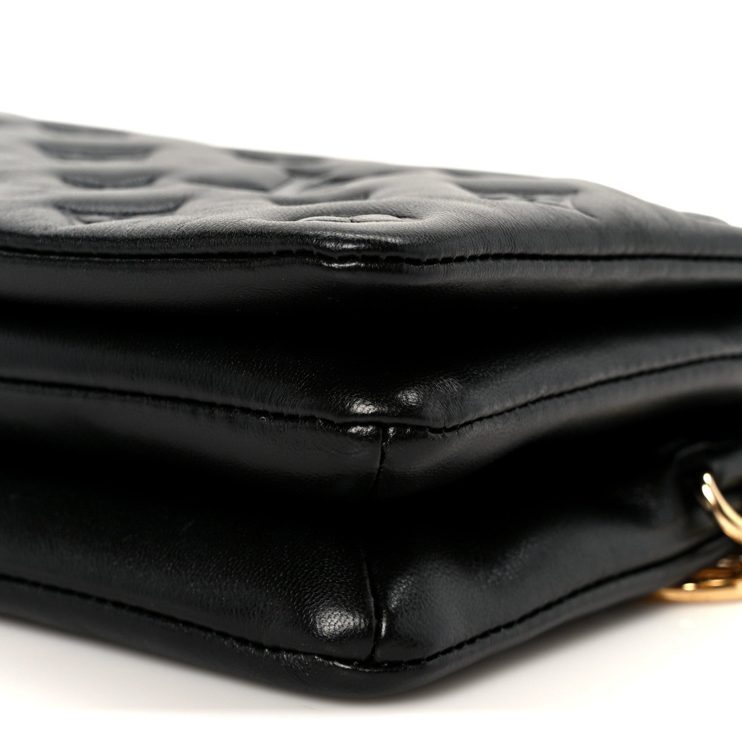 Louis Vuitton Lambskin Embossed Monogram Pochette Coussin Black 9 of 9