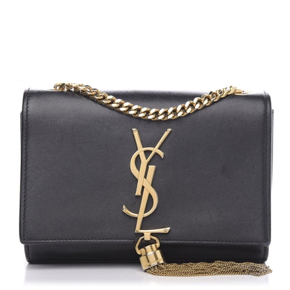 Saint Laurent Calfskin Small Classic Monogram Kate Tassel Satchel Black 1 of 14