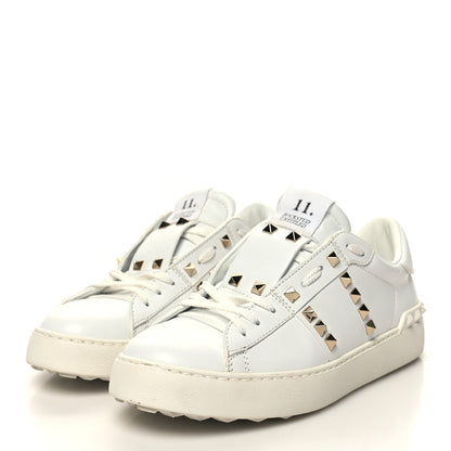 Valentino Garavani Calfskin Rockstud Untitled Open Sneakers 39 White 3 of 8
