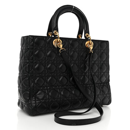 Christian Dior Lambskin Cannage Large Lady Dior Black 4 of 13