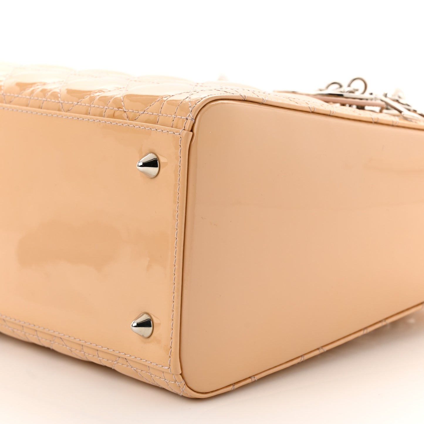 Patent Cannage Medium Lady Dior Rose Clair
