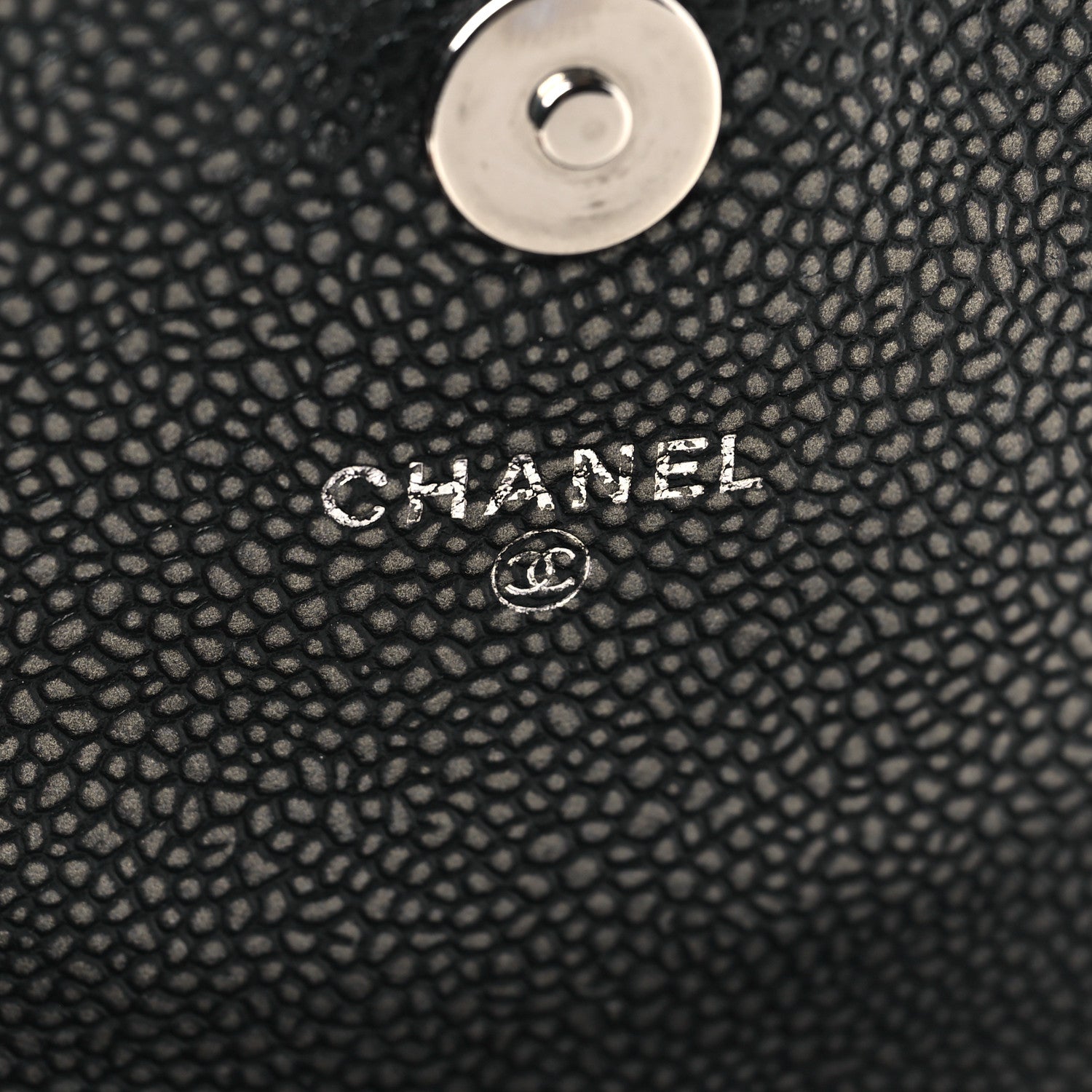 Chanel Metallic Caviar Half Moon Wallet On Chain WOC Bronze 6 of 10