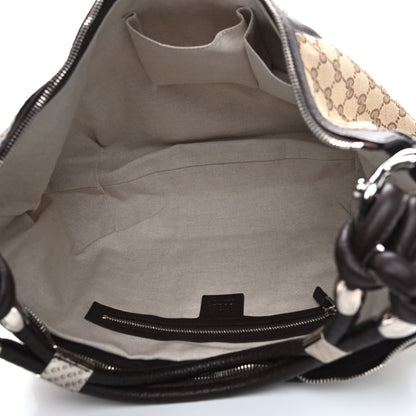 Gucci Monogram Medium Techno Horsebit Hobo Brown 4 of 10