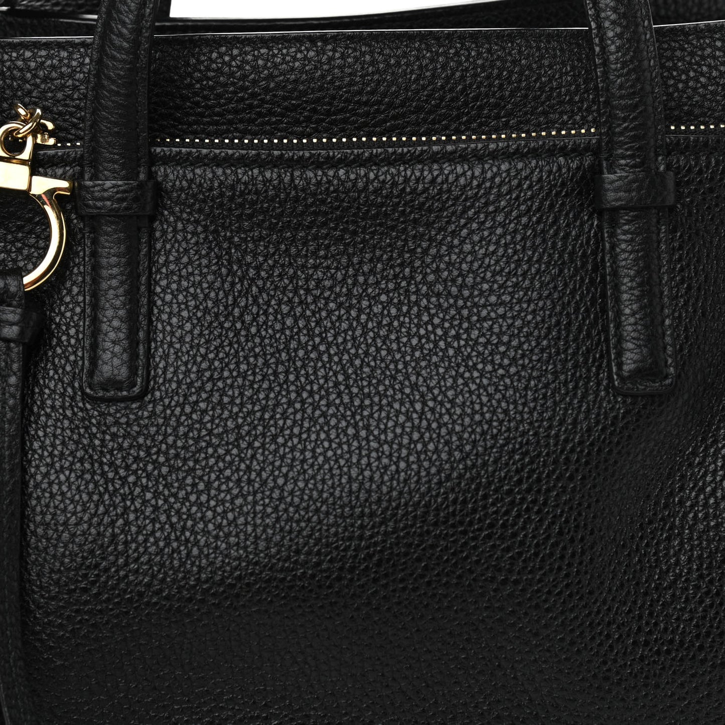 Hammered Calfskin Double Handle Small Amy Tote Black