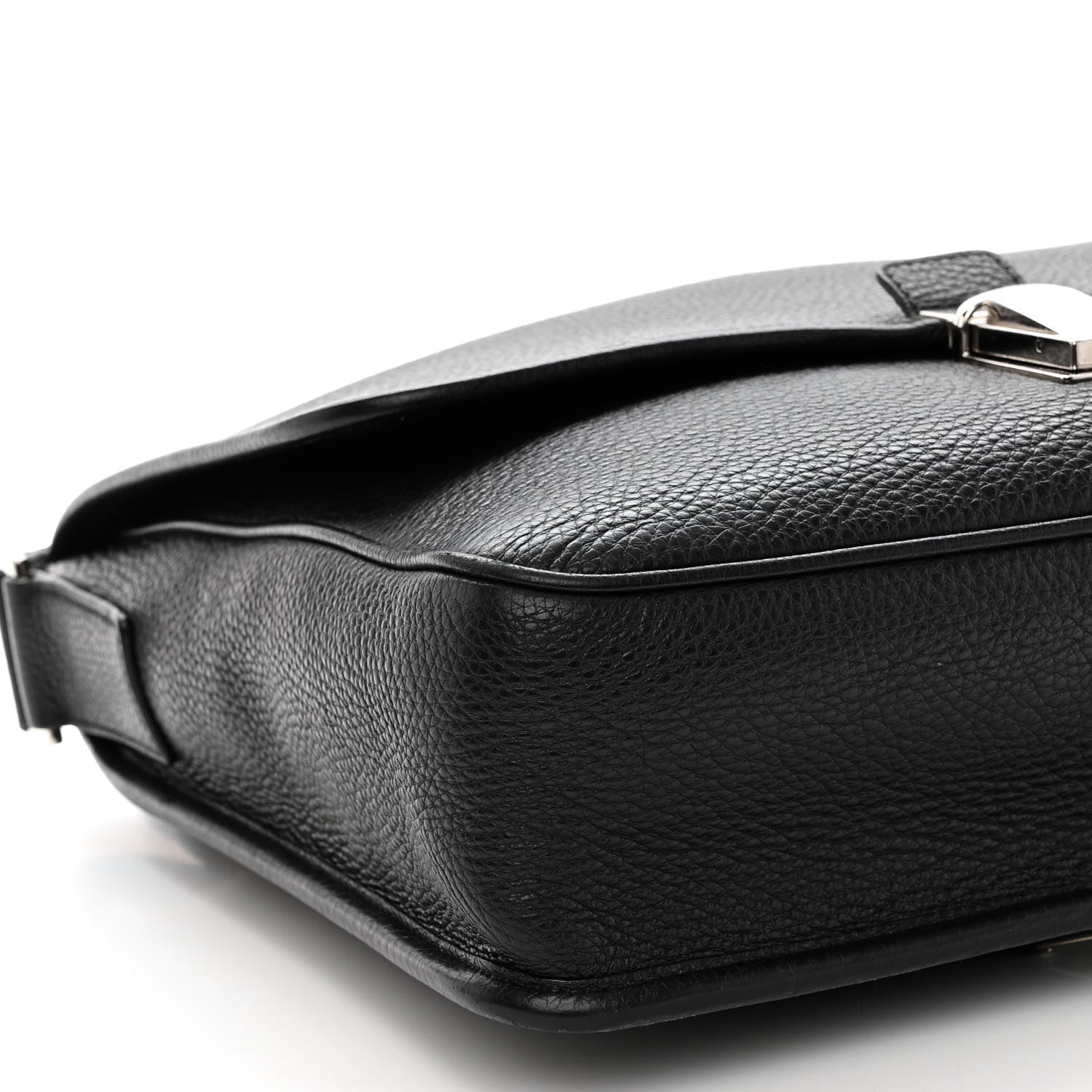 Prada Vitello Daino Flat Flap Messenger Bag Black 9 of 10