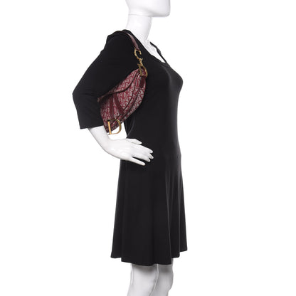 Christian Dior Monogram Saddle Bag Burgundy 2 of 9