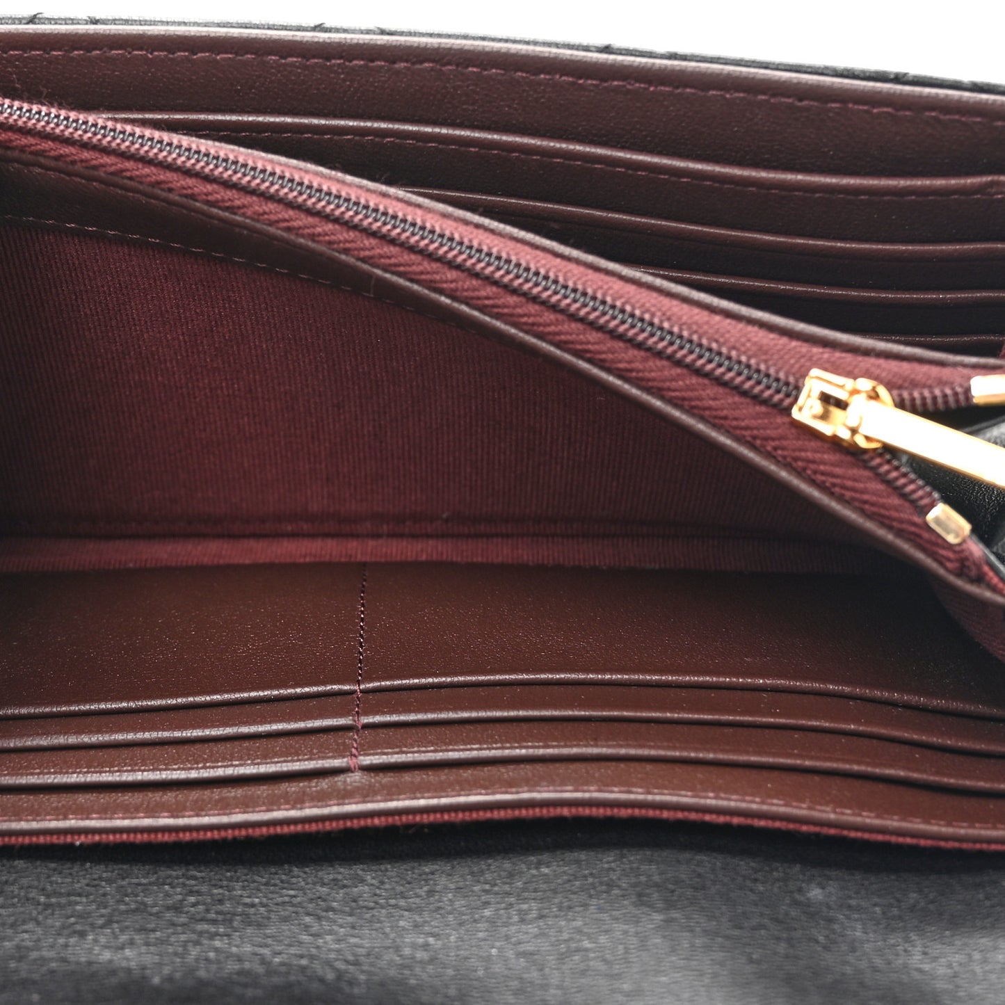 Lambskin Quilted Large Flap Wallet Black