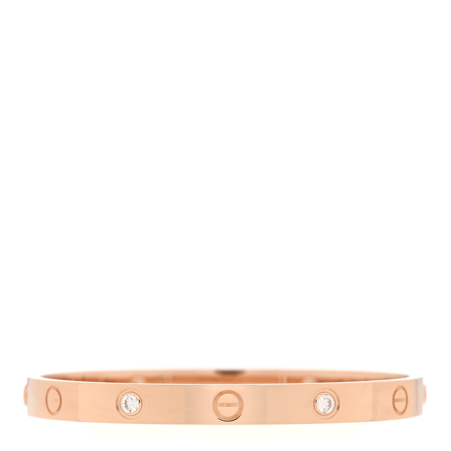 18K Pink Gold 4 Diamond LOVE Bracelet 17