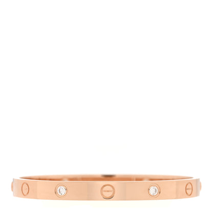 Cartier 18K Pink Gold 4 Diamond LOVE Bracelet 17 1 of 6
