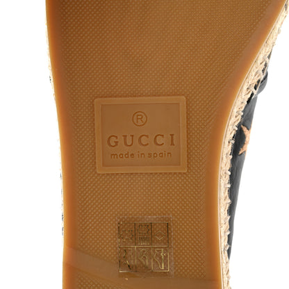 Gucci Calfskin Bee Star Embroidered Espadrilles 38 Black 9 of 13