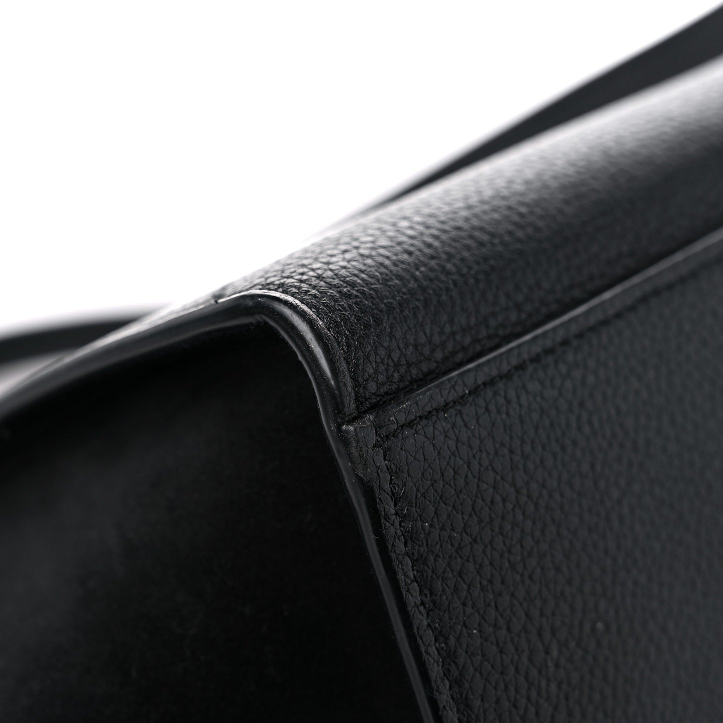 Drummed Calfskin Suede Small Trapeze Black