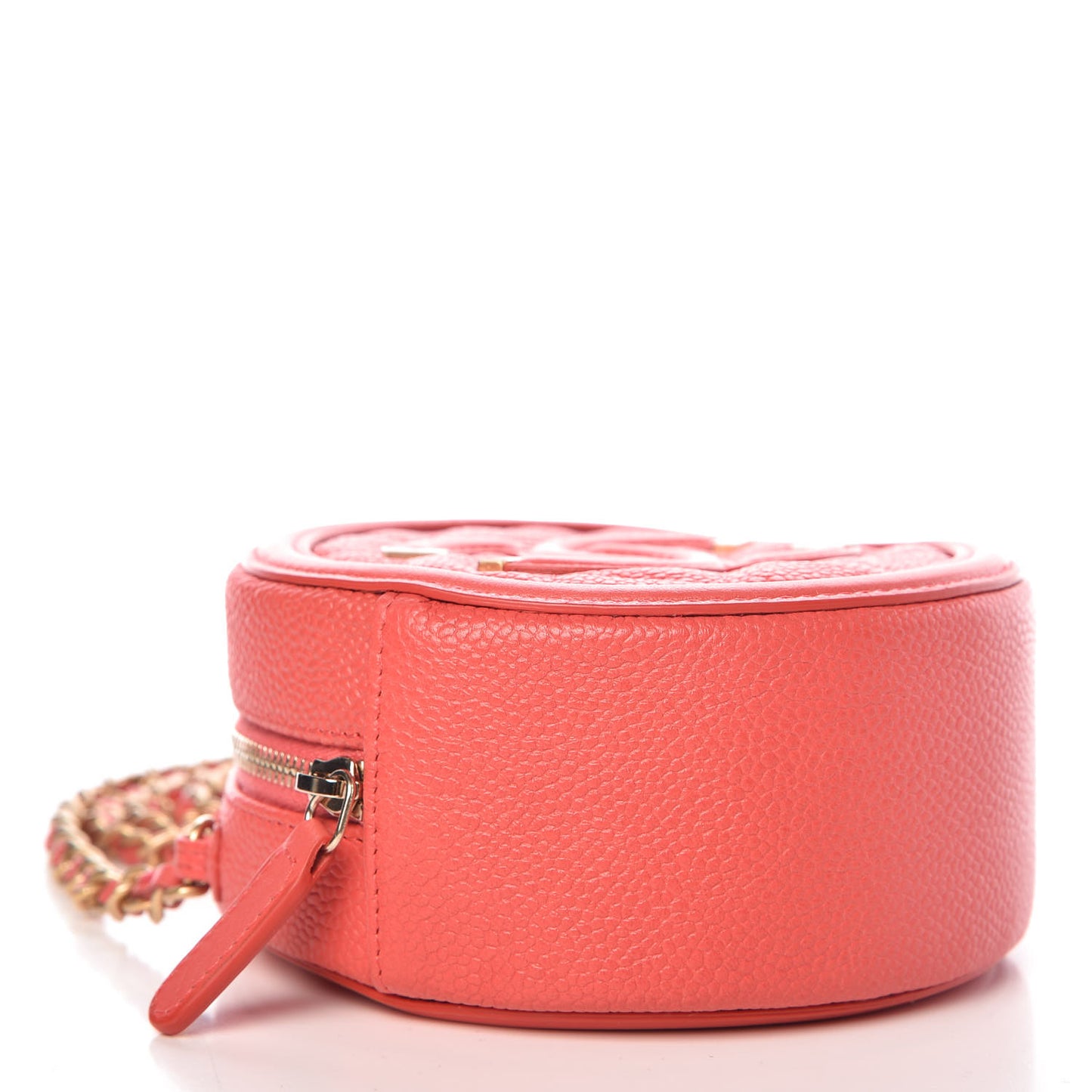 Caviar Quilted Round Filigree Crossbody Red
