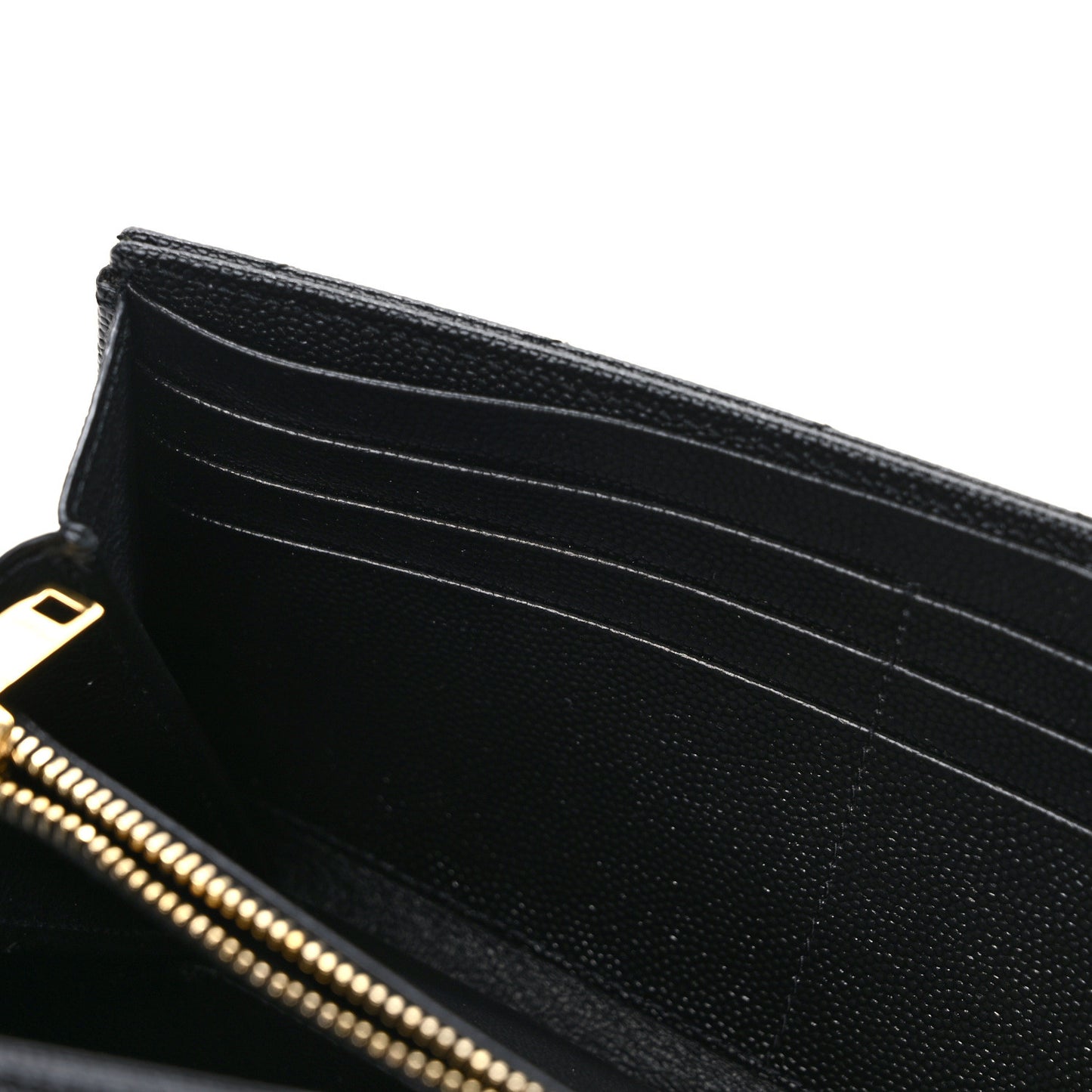 Grain De Poudre Matelasse Chevron Monogram Flap Wallet Black