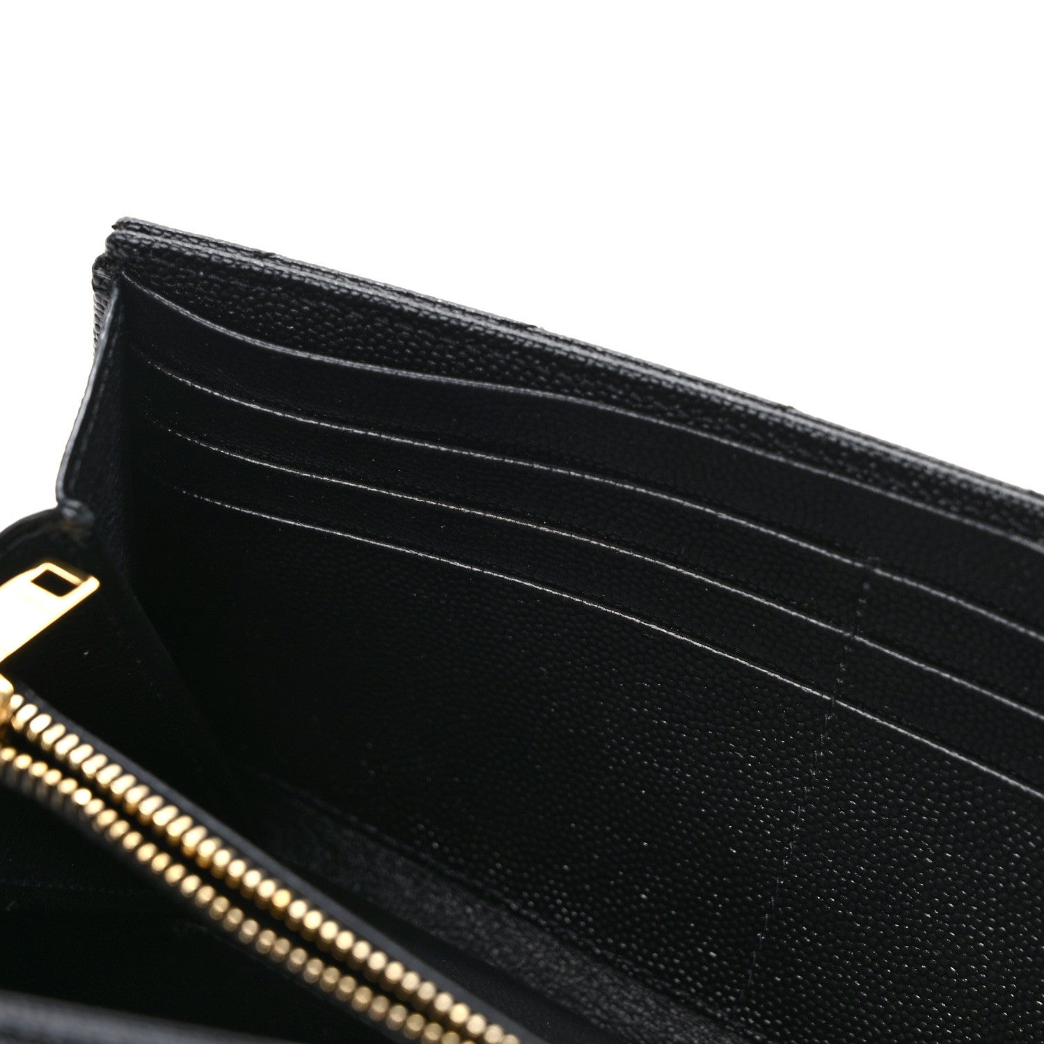 Saint Laurent Grain De Poudre Matelasse Chevron Monogram Flap Wallet Black 11 of 11