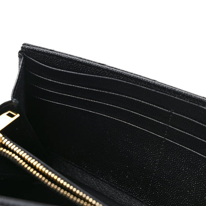 Saint Laurent Grain De Poudre Matelasse Chevron Monogram Flap Wallet Black 11 of 11