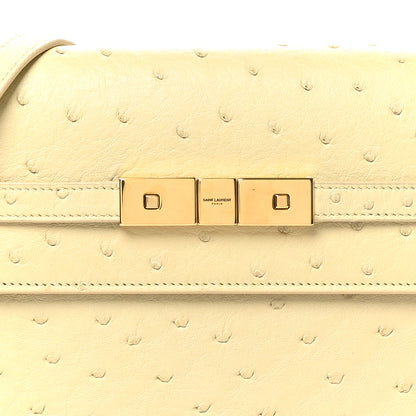 Saint Laurent Ostrich Small Manhattan Baguette  Natural Beurre 8 of 10