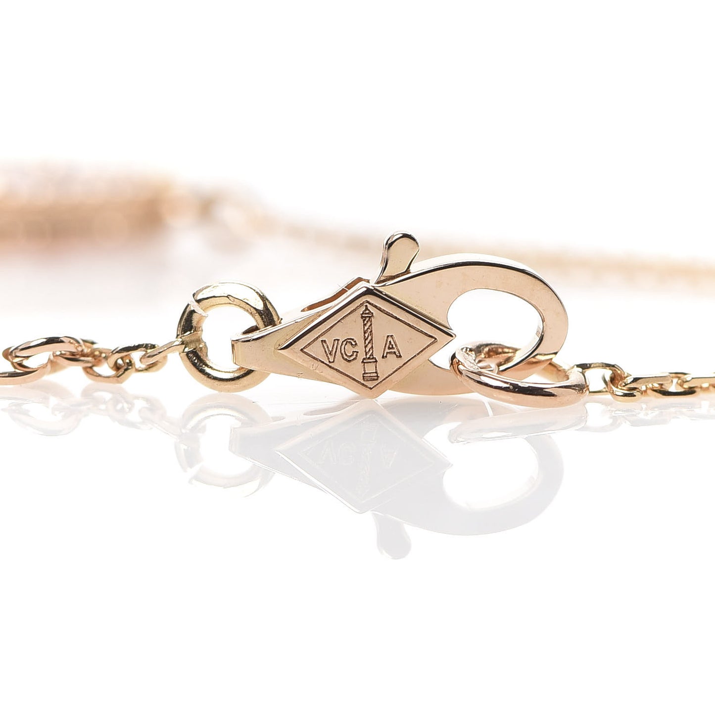 18K Rose Gold Carnelian Sweet Alhambra Heart Bracelet