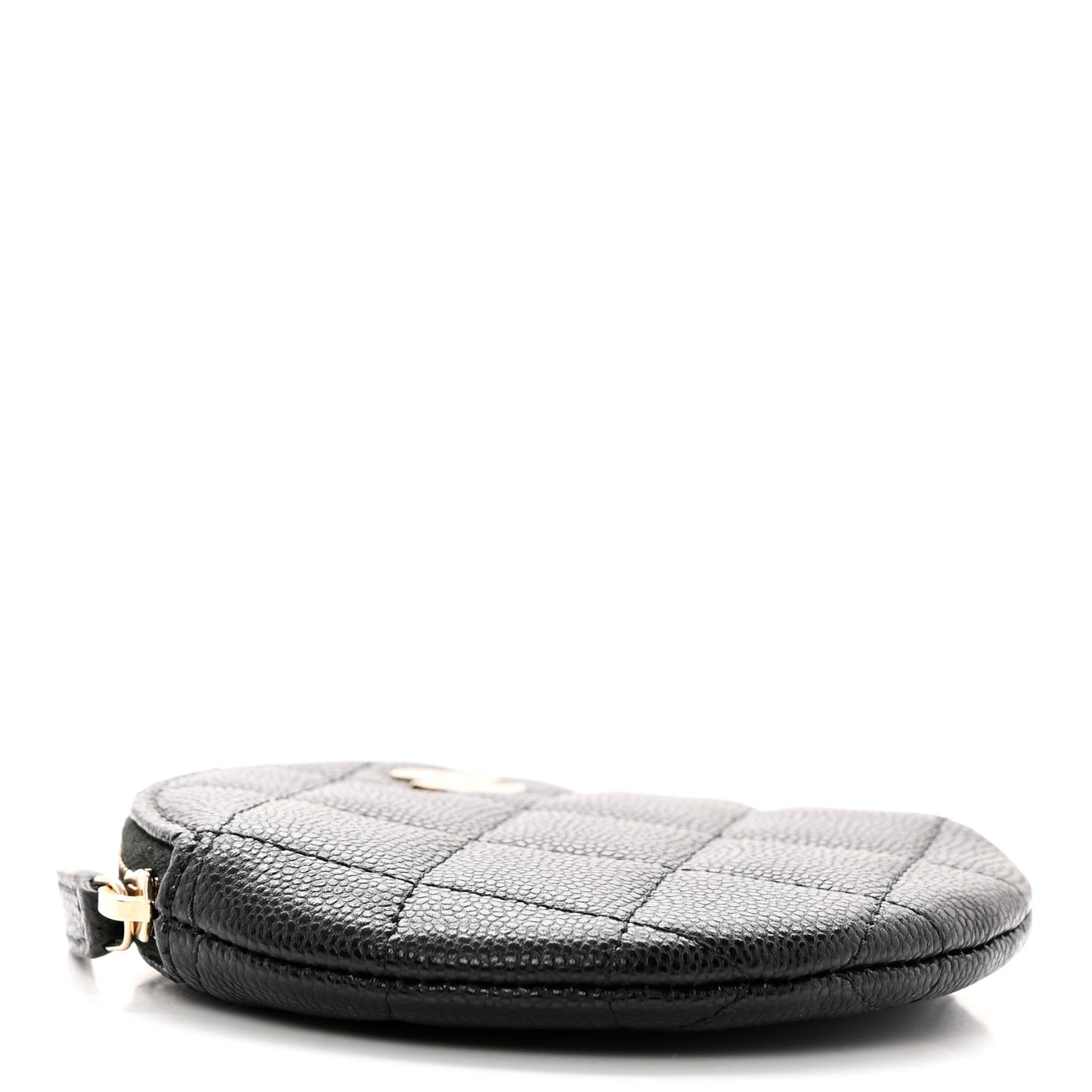 Caviar Quilted Zip Around Classic Coin Purse Black