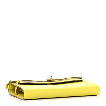 Hermes Chevre Mysore Kelly Wallet To Go Lime 4 of 11