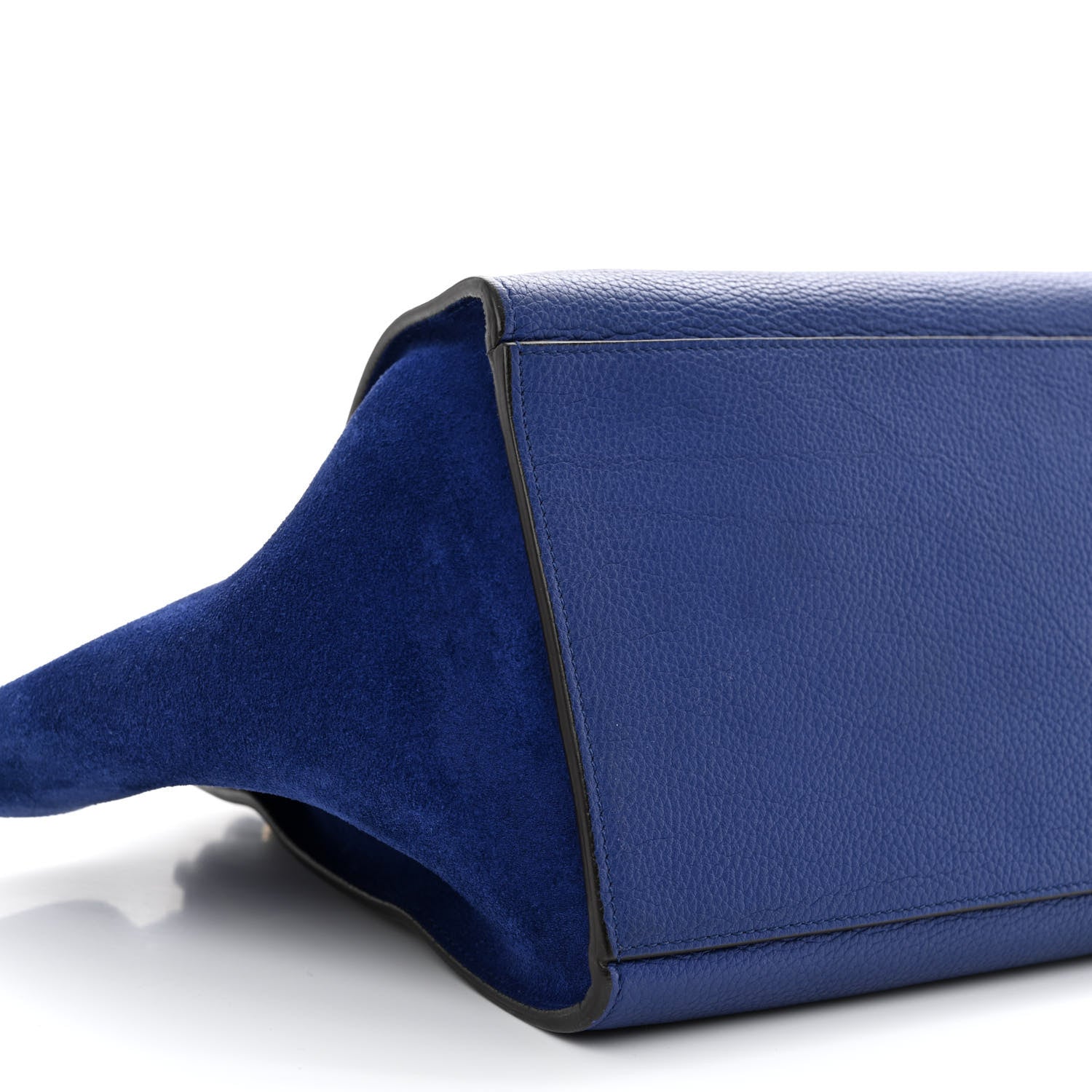 Celine Drummed Calfskin Suede Small Trapeze Indigo 9 of 10