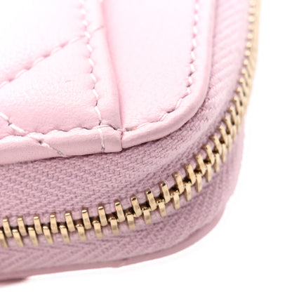 Chanel Lambskin Quilted Zip Around Coin Purse Light Pink 9 of 10