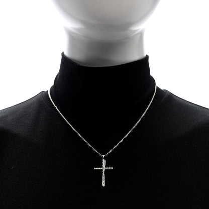David Yurman Sterling Silver Diamond 35mm Crossover Cross Necklace 2 of 5