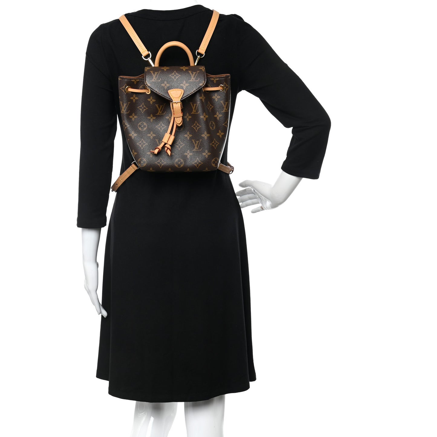 LOUIS VUITTON Monogram Montsouris BB Backpack Natural