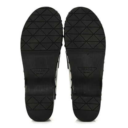 Prada Natural Calfskin Metal Triangle Logo 45mm Clogs 36 Black 6 of 9