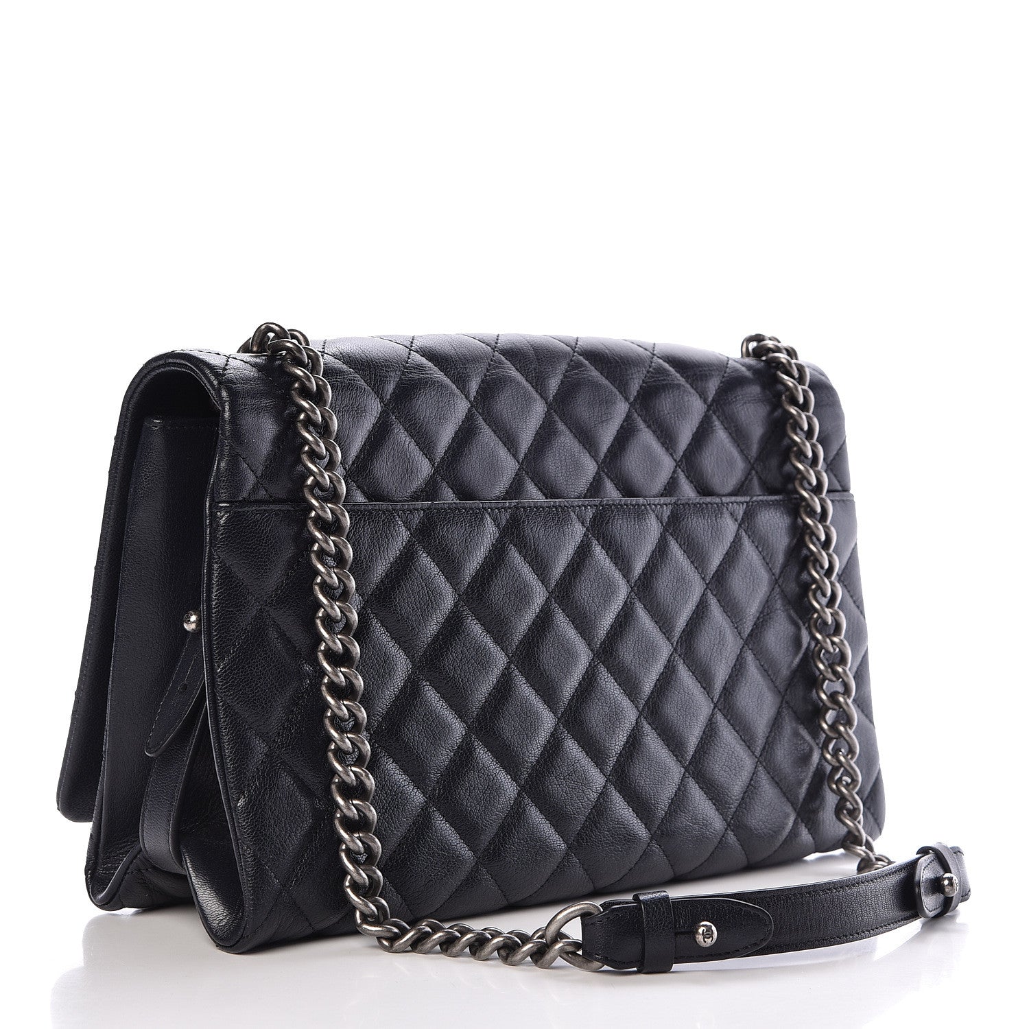 Chanel Goatskin Quilted Large City Rock Flap Navy 3 of 11