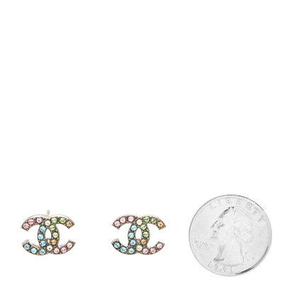 Chanel Ruthenium Crystal CC Earrings Multicolor 2 of 4