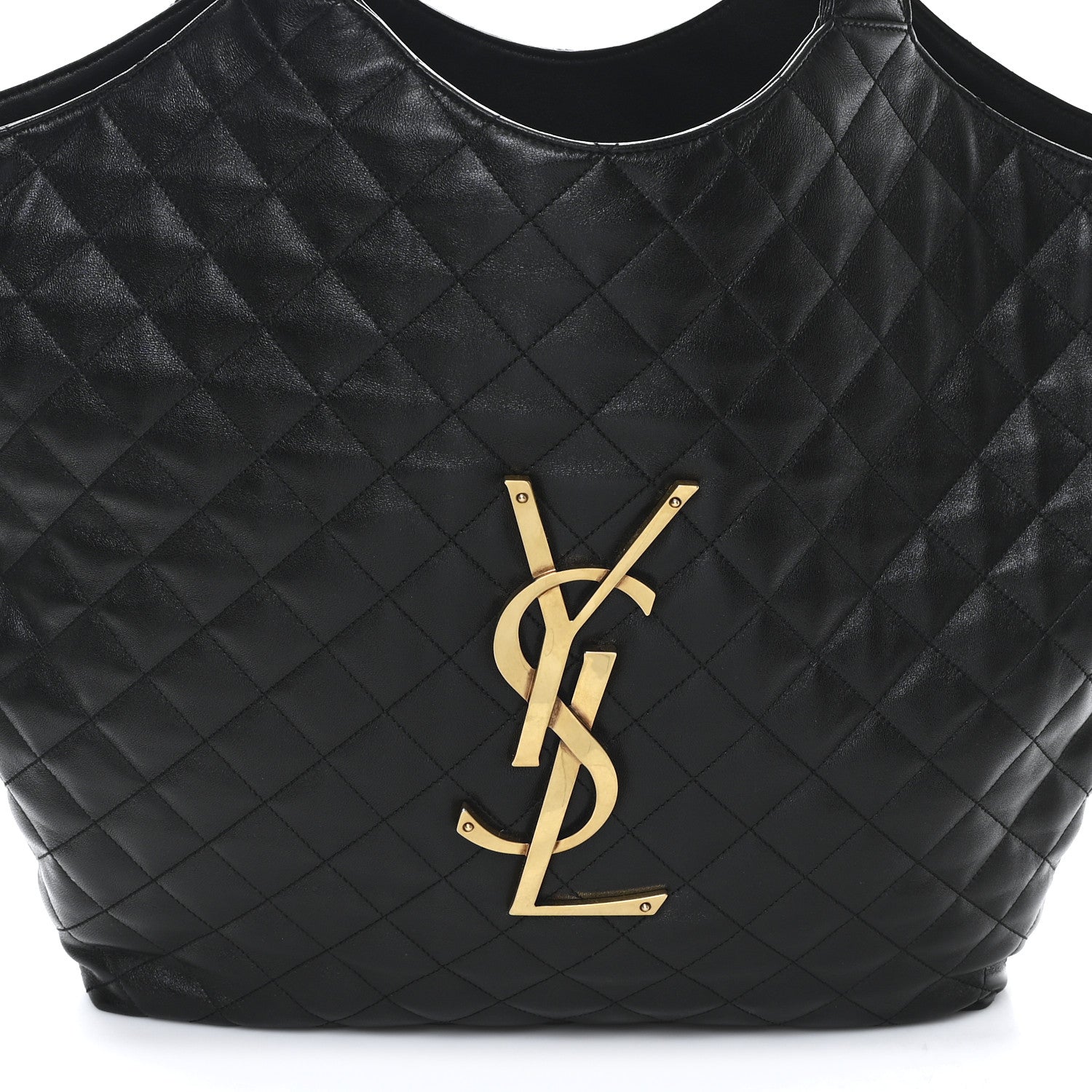 Saint Laurent Lambskin Quilted Maxi Icare Shopping Tote Black 9 of 11