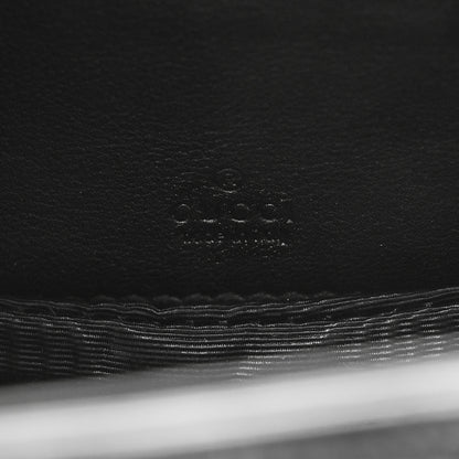 Gucci Sequin Lizard Embossed GG Mini Bamboo 1947 Top Handle Chain Bag Black White 6 of 10