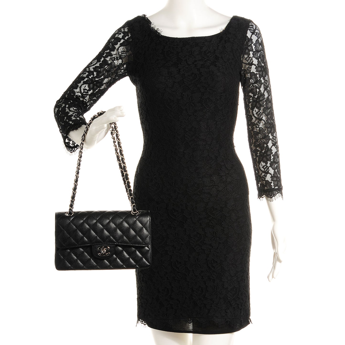 Caviar Quilted Small Double Flap Black