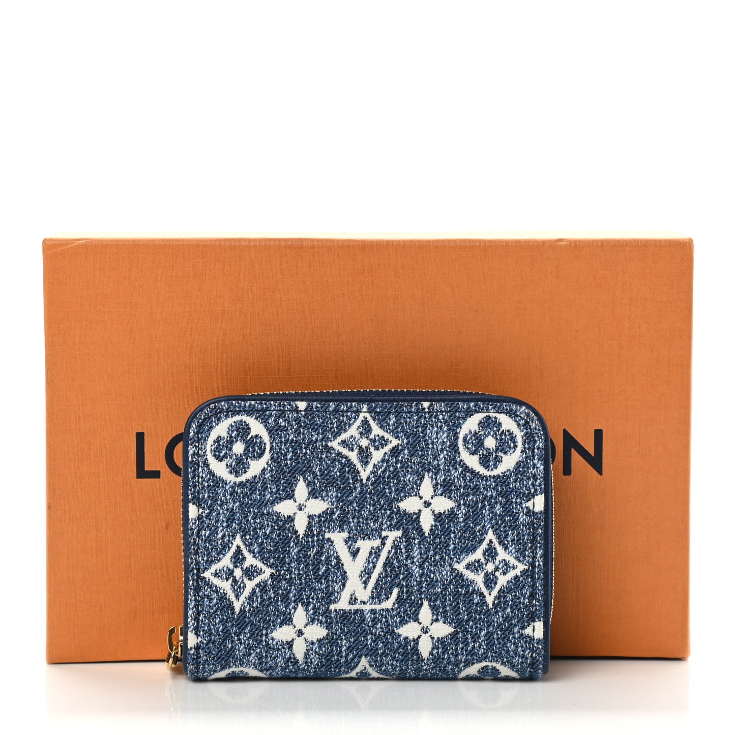 Denim Monogram Jacquard Zippy Coin Purse Bleu