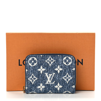 Louis Vuitton Denim Monogram Jacquard Zippy Coin Purse Bleu 9 of 9