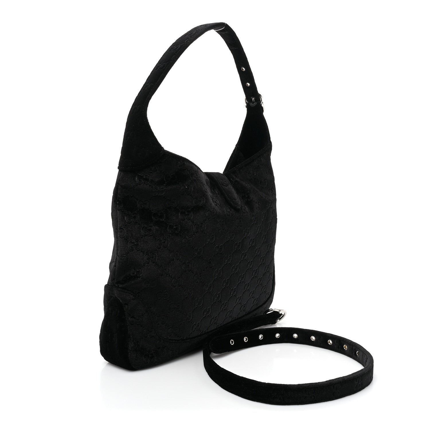 Gucci Velvet GG Monogram Small Jackie 1961 Hobo Black 3 of 9