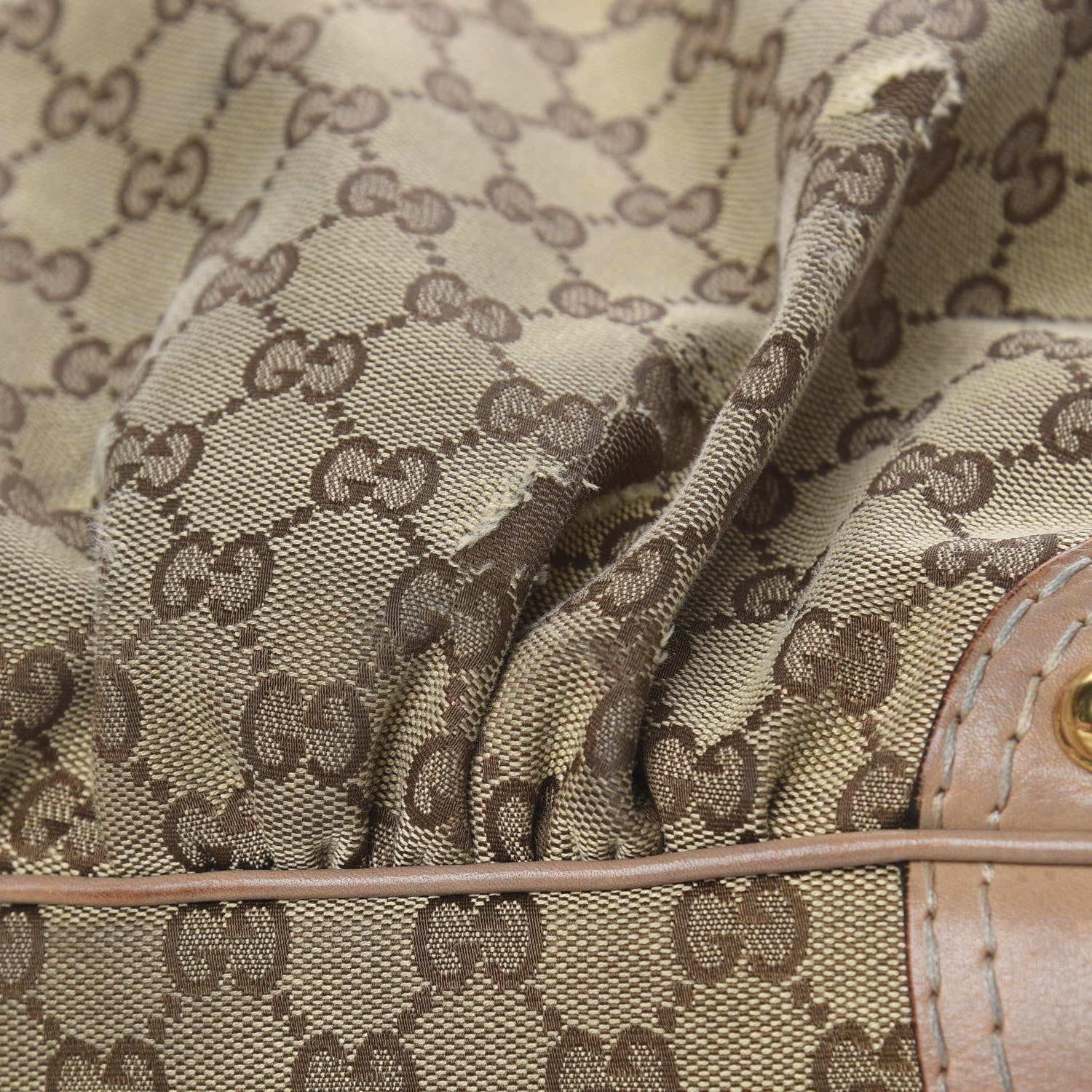 Gucci Monogram Large Jockey Hobo Beige 17 of 23