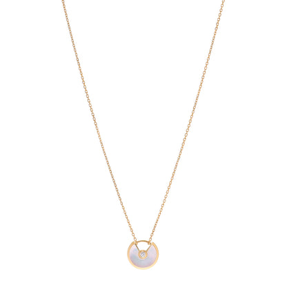 Cartier 18K Yellow Gold Diamond Mother of Pearl XS Amulette de Cartier Pendant Necklace 1 of 5